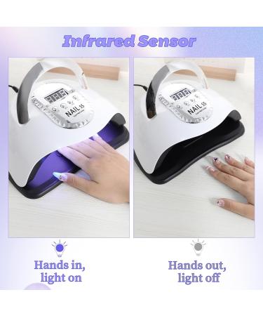 280W UV LED Nail Lamp for Fast Gel Nail Curing | 4 Timers, 66 Beads | Home and Salon Nail Polish Dryer - Buy Online on GoSupps.com