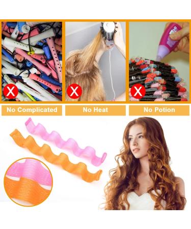 URAQT Hair Curlers for Long Hair 24Pcs 45cm Hair Rollers Wave Curls No Heat Hair Curlers Styling Kit with Styling Hooks Healthy DIY Hairstyle for Women Girls 45 cm (Pack of 24) - Buy Online on GoSupps.com