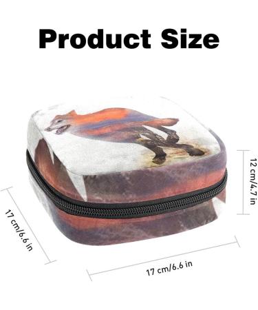 Wild Animal Wolf Multicoloured Period Kit Bag for Girls - Portable Feminine Product Pouch with Zipper for Pads and Tampons - Buy Online on GoSupps.com