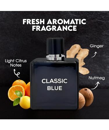 Men's Cologne Classic Blue- Eau De Toilette Spray Perfume Fresh Scent 3.4 Fl Oz Daily Used Classic Blue 3.4 Fl Oz (Pack of 2) - Buy Online on GoSupps.com