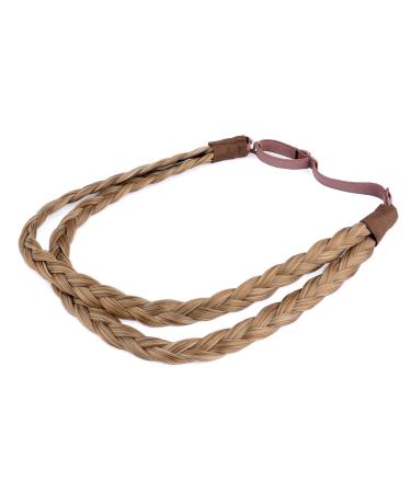 BOBIYA Headband for Women and Girls Double Three Strand Braided Synthetic Hair Headband (Caramel Blonde) Caramel Blonde