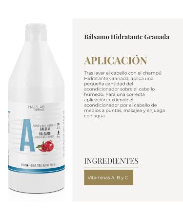 Salerm Cosmetics Balsamo Hidratante Granada 1200ml - Intense Hydration & Nourishment for All Hair Types - Fast International Shipping - Buy Online on GoSupps.com