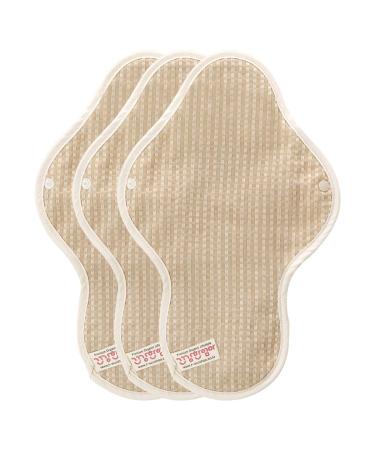 think ECO Premium Original Type Pads Organic Cotton Cloth Pads for Women Menstrual Pads with Wings Great Absorption and Leak Prevention Washable Pads 3 Pads (Original Browm Day pad Plus) 3 Count (Pack of 1)