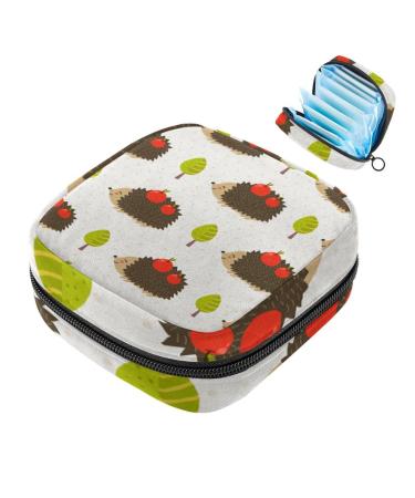 Portable women's binding-up bags menstrual cup pocket female menstrual pads bags for teenage girls tampons for the first period cute hedgehog multicolored 09