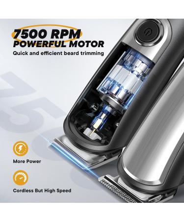 Premium Beard Trimmer for Men - Cordless Rechargeable Waterproof Electric Razor & Grooming Kit with LED Display | Ideal Gifts for Dads & Boys - Buy Online on GoSupps.com