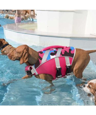 Kuoser Life Jacket for Dogs - Durable & Buoyant Dog Vest for Small Medium & Large Breeds - High Security Pink Swimming Vest - Buy Online on GoSupps.com