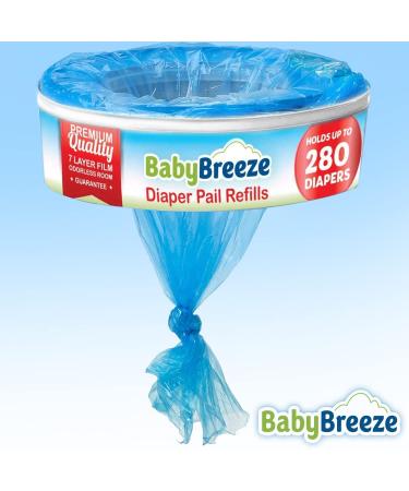 BabyBreeze Diaper Pail Refill Bags for Playtex Diaper Genie - 1400 Count (5-Pack) - Buy Online on GoSupps.com