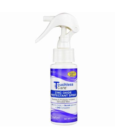 Touchless Care Zinc Oxide Protectant Spray Fast Relief of Adult Diaper Rash caused by Adult Incontinence Easy to Apply Touch Free Spray Eases Skin Irritation No Messy Creams (2 oz) - 62402 2 Ounce (Pack of 1)