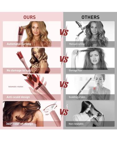 Shop 2024 Automatic Hair Curler - Upgraded Curling Iron with Anion Protection & Dual Voltage - Smart Anti-Stuck Feature 3 Temps & Timers in Rose Gold - Buy Online on GoSupps.com