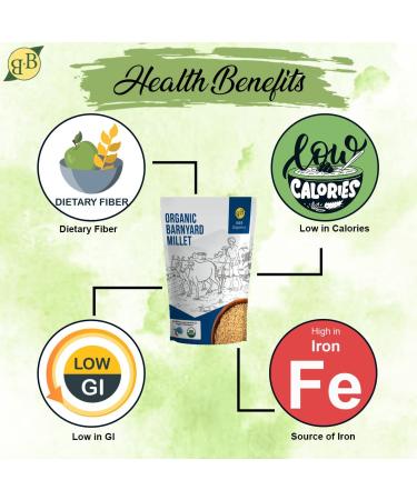 B&B Organics Barnyard Millet - 1 kg | Indian Millet | Gluten-Free & USDA Certified - Buy Online on GoSupps.com