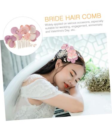 DOITOOL Bridal Headwear Wedding Bridal Hair Comb Wedding Hair Accessories Bridal Headpiece Floral Tiara Bridal Hair Accessories Fabric Pink Bride Wedding Flowers The Flowers - Buy Online on GoSupps.com