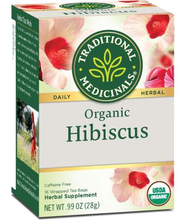 Traditional Medicinals Organic Hibiscus Herbal Tea - 16 bags per pack - 6 packs per case.