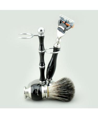 Haryali London 5-Part Razor Set - Black Shaving Brush 5-Blade Razor Shaving Soap & Vintage Cup | Complete Shaving Kit for Smooth Shaves - Buy Online on GoSupps.com