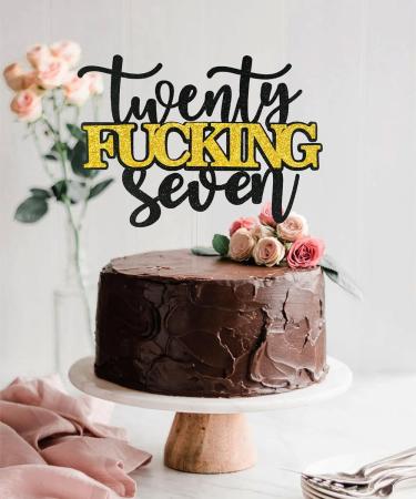 Twenty Seven Cake Topper Glitter Happy 27th Birthday Cake Topper Funny 27th Anniversary Party Decoration Twenty Seven Cake Pick - Buy Online on GoSupps.com