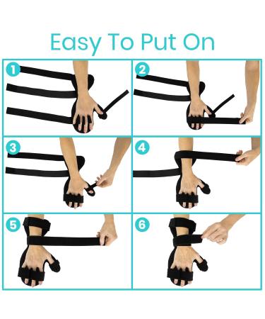 Vive Resting Hand Splint - Stroke Recovery Brace for Finger Straightening - Right & Left Wrist Immobilizer for Arthritis Tendonitis Carpal Tunnel Relief - Buy Online on GoSupps.com