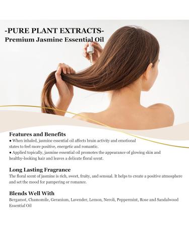 EUQEE Jasmine Essential Oil 10ml - Pure Natural Aromatherapy Oil for Home Diffusers and Relaxation - 1 Pack - Buy Online on GoSupps.com