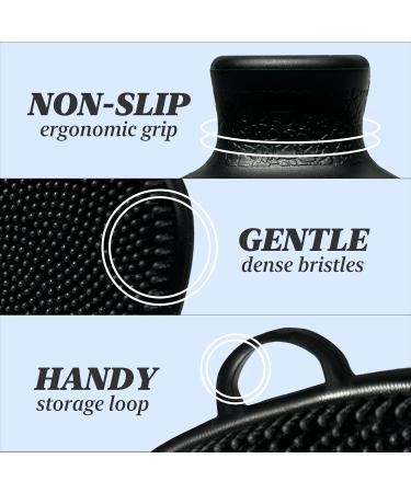 DANABE Porcelain-Skin Facial Polishing Brush - Non-Slip Silicone Scrubber | Korean Beauty Face & Body Exfoliator | Portable Black Facial Cleansing Brush - Buy Online on GoSupps.com