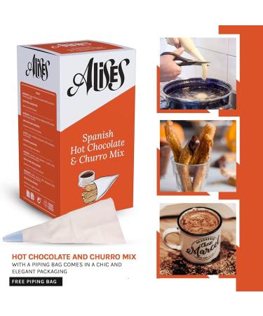 Alises Spanish Hot Chocolate 200g and Churro Mix 500g with Piping Bag Kit - Buy Online on GoSupps.com