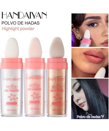 Highlighter Powder Body Glitter Highlighter Makeup Stick Face High Gloss Sparkle Loose Highlight Powder Brightens Makeup Stick for Face Body Hair Cosmetic 3Colors (Color : Fairy Pink) - Buy Online on GoSupps.com