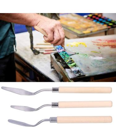 3Pcs Wooden Handle Palette Knife Set for Oil Painting and Art Scraping - Buy Online on GoSupps.com