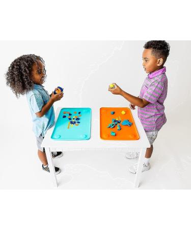 Large Premium Silicone Kids Suctioned Placemat - Sensory Montessori Inspired for Food, Snacks, Travel & Arts - Super Cyan - Buy Online on GoSupps.com
