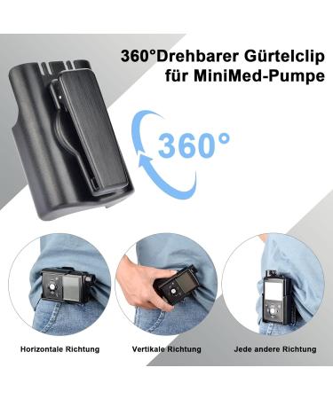Buy Iguerburn Insulin Pump Case for Medtronic MiniMed 640G 670G 770G - 360 Rotatable Belt Clip - Black | Diabetic Accessory - Buy Online on GoSupps.com