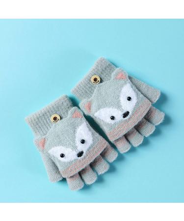 Kids Puppy Flip Top Short Gloves | 3-8 Yrs | Fox/Grey - Buy Online on GoSupps.com