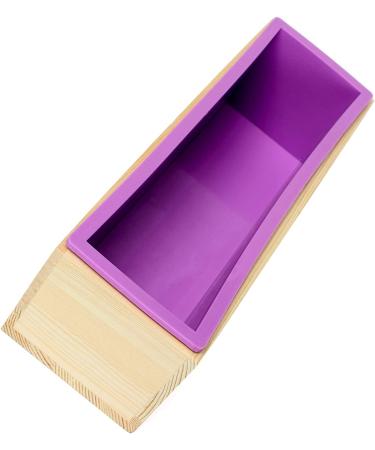 Ogrmar Flexible Rectangular Soap Silicone Mold with Wood Box - DIY Soap Cake Making Tool - 42oz - Purple (2PCS) - Buy Online on GoSupps.com