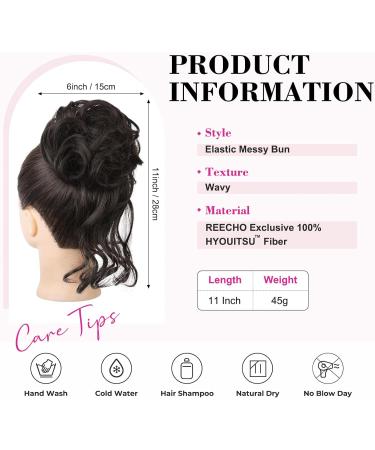 REECHO Synthetic Tousled Updo Messy Bun Hair Piece - Black Brown - Buy Online on GoSupps.com