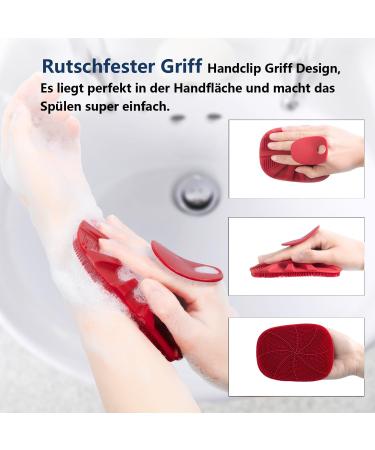 YEADMAME Silicone Body Scrubber - Steril Silicone Massage Tool for Men & Women | Red - 1-Piece | Perfect for Exfoliation & Spa Experience - Buy Online on GoSupps.com