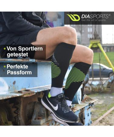 Buy Diasports Runstars Compression Socks for Sports - Premium Black/White for Running Marathon & Triathlon - Men & Women - Size L - Buy Online on GoSupps.com