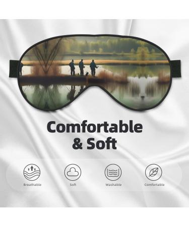 Fishing Lake Fishermen Print Unisex Sleep Mask - Double-Sided Eye Mask for Sound Sleep & Skin Care | International Shipping - Buy Online on GoSupps.com