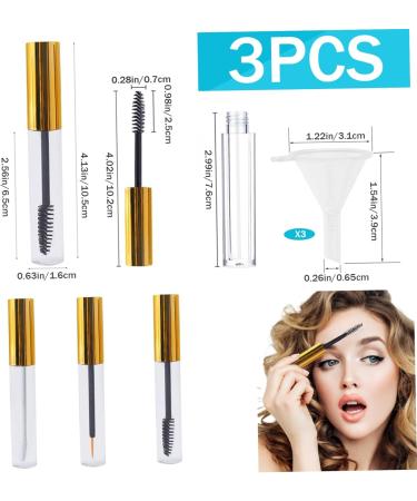 Empty Mascara Tube and Wand Glass with Brush and Funnels 10ml Empty Lip Gloss Tubes Refillable Empty Mascara Tube Portable Lip Gloss Containers for Women Girls Daily Use Gold Lip Gloss Containers - Buy Online on GoSupps.com
