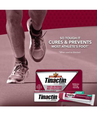 Tinactin Athlete's Foot Cream | Tolnaftate 1 Antifungal Treatment | Clinically Proven Effective on Athlete's Foot & Ringworm | 1oz (30g) Tube - Buy Online on GoSupps.com