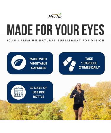 Herba Vision Care Supplement - Eye Vitamins with Lutein and Zeaxanthin 60 Capsules | Eye Health Supplements for Sight Care | Selenium Bilberry Blueberry and More | Eye Vitamins for Macular Degeneration and Vision Support | Made in Canada - Buy Online on GoSupps.com