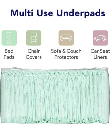 Premium Disposable Chucks Underpads 10 Pack  30" x 36" - Highly Absorbent Bed Pads for Incontinence and Senior Care - Green Color - Leak Proof Protection 10 Count (Pack of 1) - Buy Online on GoSupps.com