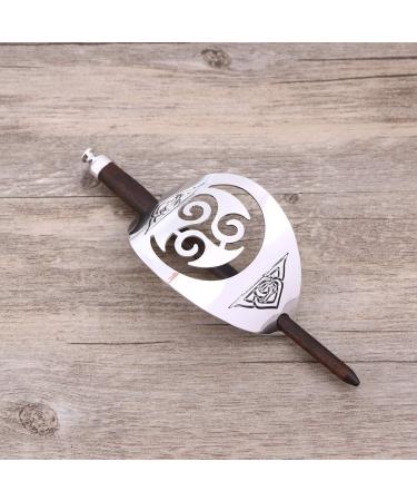 Lurrose Vintage Alloy Celtic Hair Clip with Wooden Slide Hair Stick for Women - Long Hair Bun Chignon Maker - Buy Online on GoSupps.com