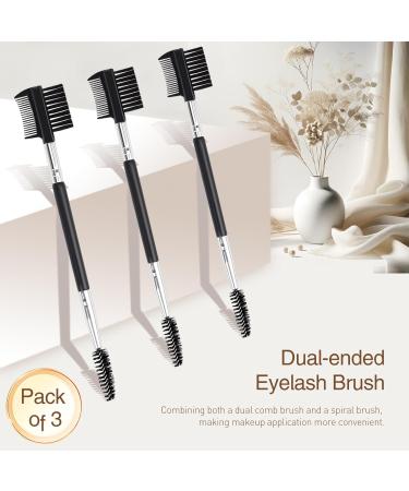 3-Head Eyebrow & Eyelash Shaper | Double-Headed Brush Tool for Lash Separation Mascara Clump Removal & Brow Grooming - Perfect Makeup Accessory for Flawless Eyebrows & Lashes - Buy Online on GoSupps.com