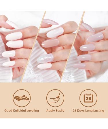 Beauty7 UV Nail Polish Set 6 Colours 7 ml Manicure Gift for Beginners Nail Art Salon DIY Gel Polish Shellac Nail Polish UV Gel Set for Nail Design Milk Tea - Buy Online on GoSupps.com
