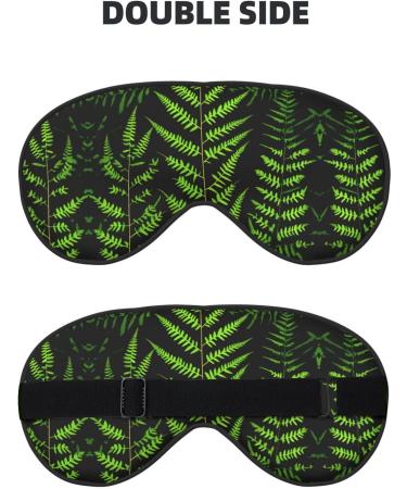 FoRes Natural Plant Silhouette Fern Leaf Print Sleep Eye Mask - Adjustable Light Blocking Adult Unisex for Deep Rest - Buy Online on GoSupps.com