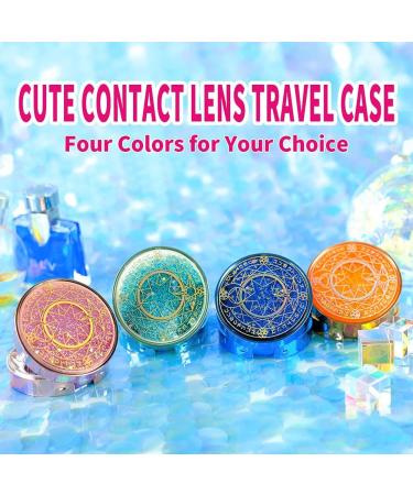 Ofone Bling Stars Colored Contact Lens Case - Cute Travel Set with Tweezers & Mirror for Women & Girls (Pink) - Buy Online on GoSupps.com
