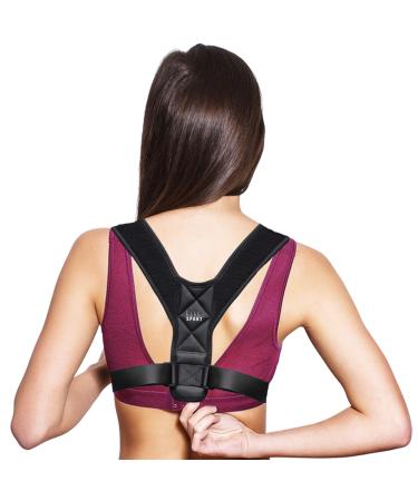 Nicole Miller Back Posture Corrector for Women & Men Adjustable Clavicle and Shoulder Brace for Upper and Lower Back Support Black