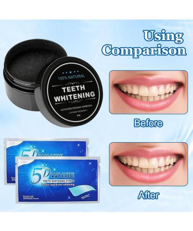 Buy Spermuoy Tooth White Set Activated Charcoal Powder Bamboo Toothbrush & Whitening Strips for Bright White Teeth | International Shipping Available - Buy Online on GoSupps.com