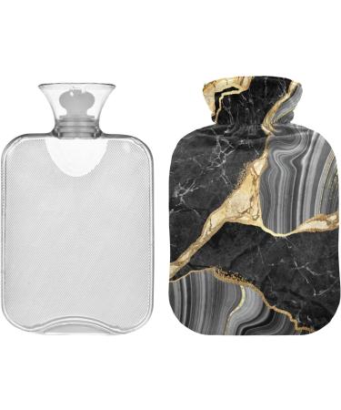 Golden Black Marble Heat Bottle - Pain Relief | 1L Hot Water Bottle for Adults & Children - Buy Online on GoSupps.com