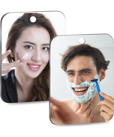 2 Pack Shower Mirror Fogless for Shaving - Portable, Unbreakable, Anti-Fog, Wall Hanging Travel Mirrors - 8x6 Medium Size - Ideal for Bathroom, Camping, Makeup - 2 Pcs - Buy Online on GoSupps.com