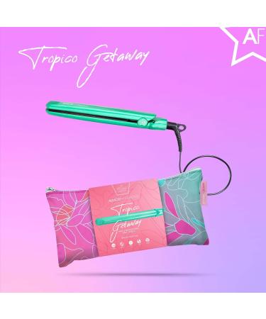Almost Famous Tropico Getaway Mini Tourmaline & Ceramic Hair Straightener Flat Iron - Travel-Ready with Stylish Bag - Perfect for All Hairstyles (Watermellow - Buy Online on GoSupps.com