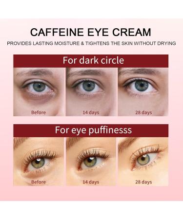 Caffeine Eye Cream for Dark Circles & Puffiness | Anti-Aging Under Eye Serum for Bags Wrinkles & Fine Lines - Visible Firming & Tightening Formula - Buy Online on GoSupps.com