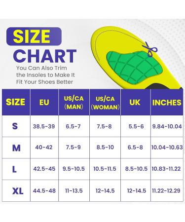 Work Orthotic Insoles for Plantar Fasciitis - Welnove Comfort Boot Inserts for Men & Women - Anti-Fatigue Support for All-Day Standing Size L - Buy Online on GoSupps.com