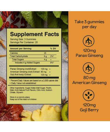 Reprise Herbal Energy Boost Gummies - All-Natural with Ginseng & Goji Extracts | Supports Mood, Brain & Focus | Vegan 60 Gummies - Pineapple Loquat & Blueberry Flavor - Buy Online on GoSupps.com