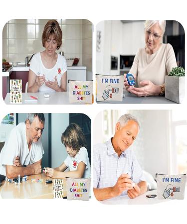 Diabetic Supplies Travel Bag Gift Set: Glucose Meter Case, Log Book, Alert Stickers - Funny Diabetes Gifts for Type 1 Grandparents - Buy Online on GoSupps.com